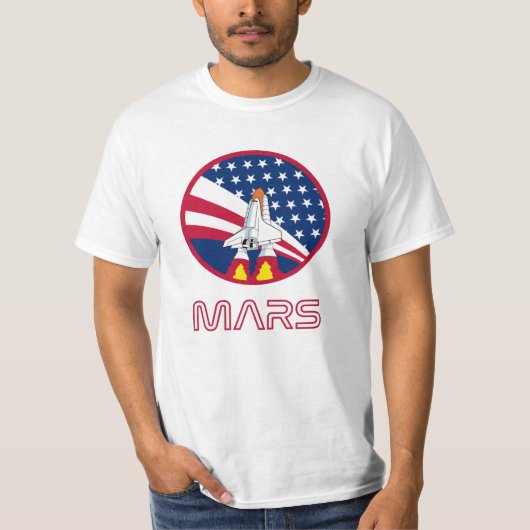 Nasa-Raketenschiff-Mars Weltraumreise Geschenk T-Shirt (Vorderseite)