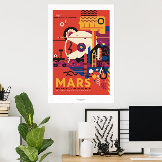 NASA - Reiseplakat für Retro-Mars Poster (Heimbüro)