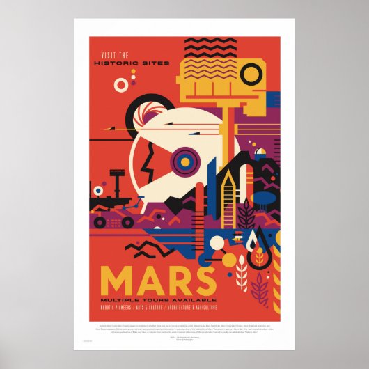 NASA - Reiseplakat für Retro-Mars Poster (Vorne)
