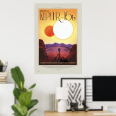 NASA Retro ExoPlanet Tour Kepler-16b Reiseplakat Poster (Heimbüro)