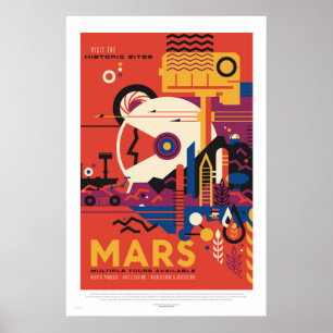 NASA - Retro Mars Reise Werbeplakat Poster