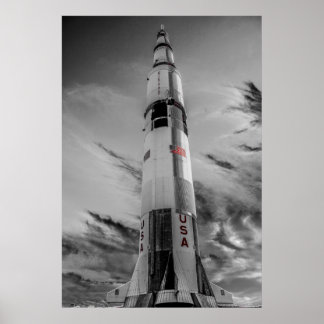 NASA Saturn V - USA Color Splash Poster