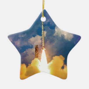 NASA-Scout-Raketenstart Abheben Keramik Ornament