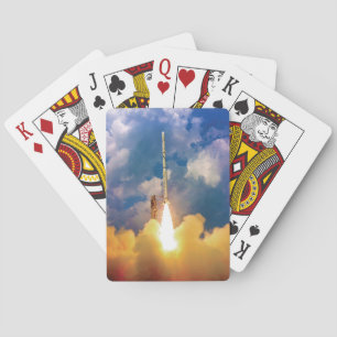 NASA-Scout-Raketenstart Abheben Spielkarten