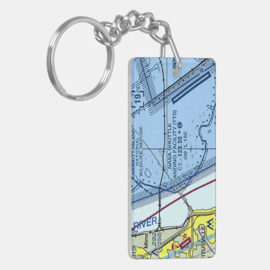 NASA Shuttle Landing Facility Chart Schlüsselanhänger (Vorderseite links)
