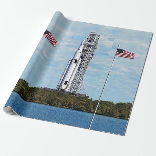 NASA SLS Space Launch System Raketenstartplatz Geschenkpapier (Ungerollt)