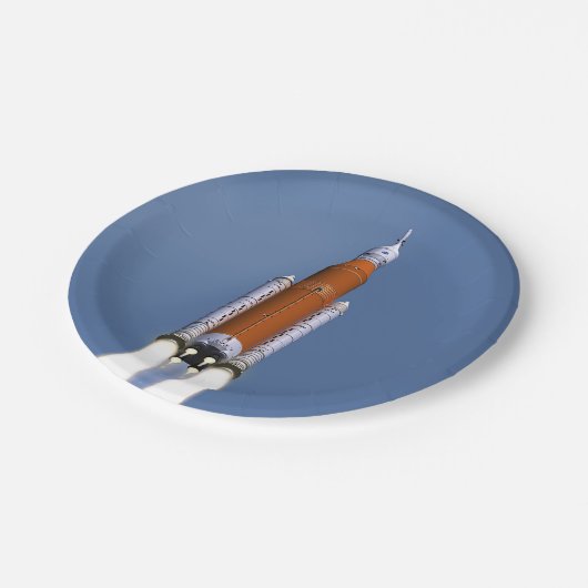 NASA SLS Weltraumstartsystem Pappteller (Schrägansicht)