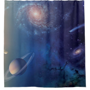 NASA Sonnensystem Weltraum Collage Duschvorhang