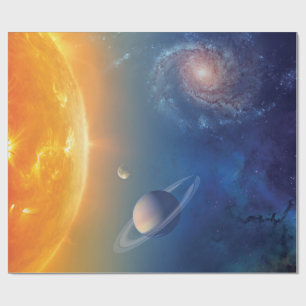 NASA Sonnensystem Weltraum Collage Geschenkpapier