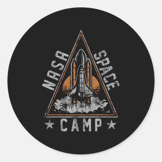Nasa Space Camp Triangle Runder Aufkleber (Vorderseite)