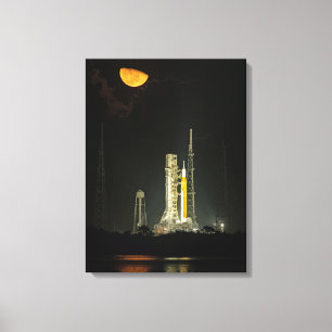 NASA Space Launch System Rakete Artemis I Moonrise Leinwanddruck