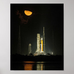 NASA Space Launch System Rakete Artemis I Moonrise Poster