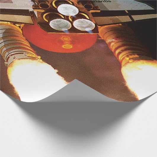 NASA Space Shuttle Atlantis Start STS-45 Geschenkpapier (Ecke)