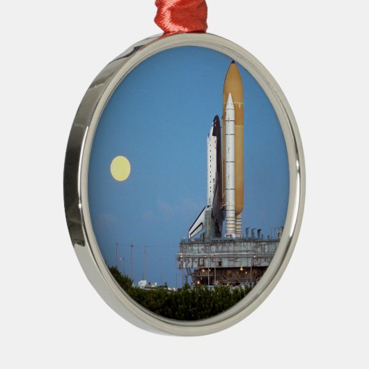 NASA Space Shuttle Atlantis STS-86 Launch Rollout Silbernes Ornament (Rechts)