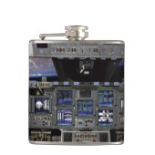 NASA Space Shuttle Cockpit Earth Orbit Window View Flachmann (Vorderseite)