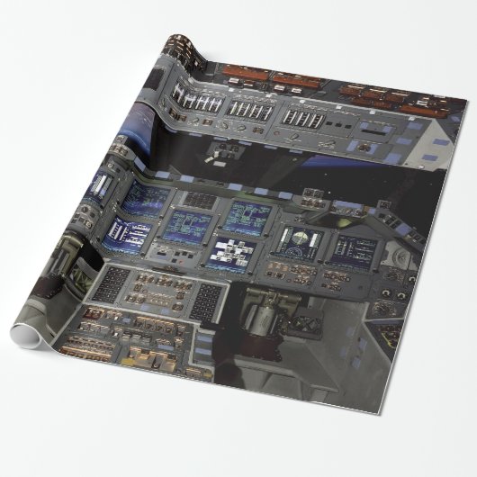 NASA Space Shuttle Cockpit Earth Orbit Window View Geschenkpapier (Ungerollt)