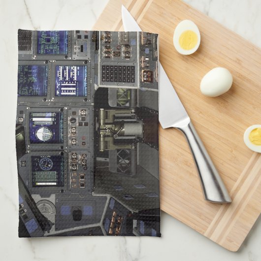 NASA Space Shuttle Cockpit Earth Orbit Window View Geschirrtuch (Viertel Falte)