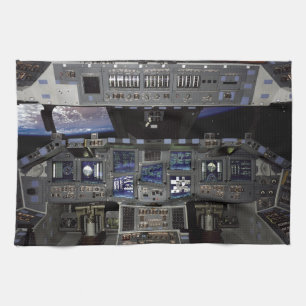 NASA Space Shuttle Cockpit Earth Orbit Window View Geschirrtuch