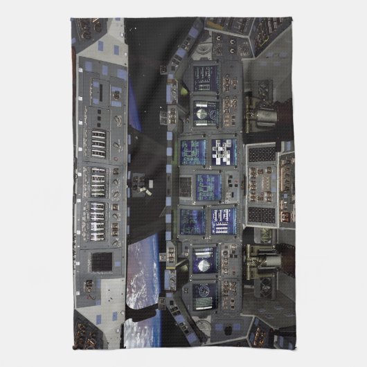 NASA Space Shuttle Cockpit Earth Orbit Window View Geschirrtuch (Vertikal)