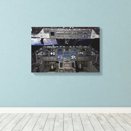 NASA Space Shuttle Cockpit Earth Orbit Window View Leinwanddruck (Insitu (Holzboden))