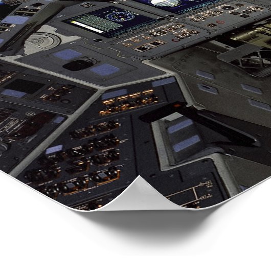 NASA Space Shuttle Cockpit Earth Orbit Window View Poster (Ecke)