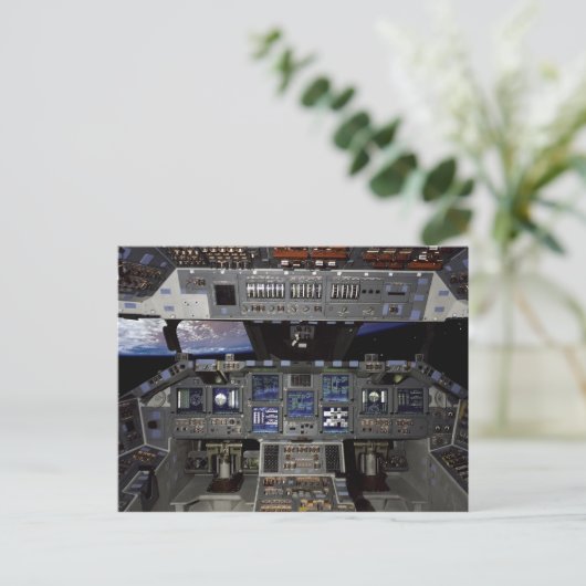 NASA Space Shuttle Cockpit Earth Orbit Window View Postkarte (Stehend Vorderseite)