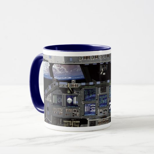 NASA Space Shuttle Cockpit Earth Orbit Window View Tasse (Vorderseite Links)