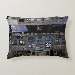 NASA Space Shuttle Cockpit Erdorbit Fensteransicht Dekokissen