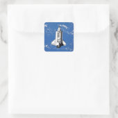 NASA Space Shuttle Discovery Earth Orbit Quadratischer Aufkleber (Tasche)