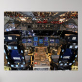 NASA Space Shuttle Endeavour Flug Deck Cockpit Poster (Vorne)