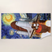 NASA Space Shuttle Launch Van Gogh Starry Night Strandtuch (Vorderseite)