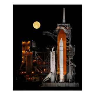 NASA Space Shuttle-Start in der Nacht Poster