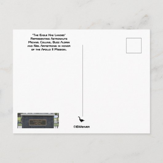 Nasa Statue Der Adler hat Postkarte gelandet (Rückseite)