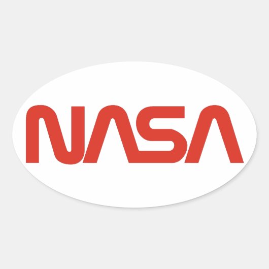 NASA-Wurm-Logo Ovaler Aufkleber (Vorderseite)