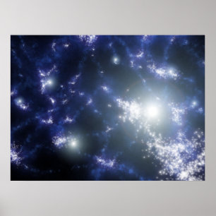 NASAs aus der Dunkelheit kommen Sterne Poster