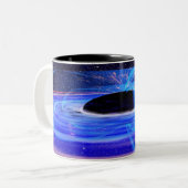 Nasas blaues Schwarzes Loch Zweifarbige Tasse (Vorderseite Links)