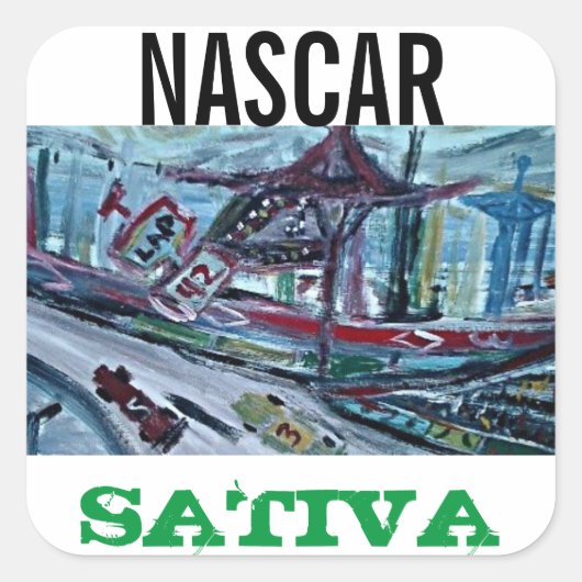 NASCAR SATIVA QUADRATISCHER AUFKLEBER (Vorderseite)