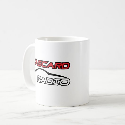 NASCARD RADIO KAFFEE TASSE (Vorderseite Links)