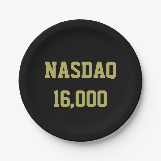 NASDAQ 16000 Stock Market Celebration Pappteller (Vorderseite)