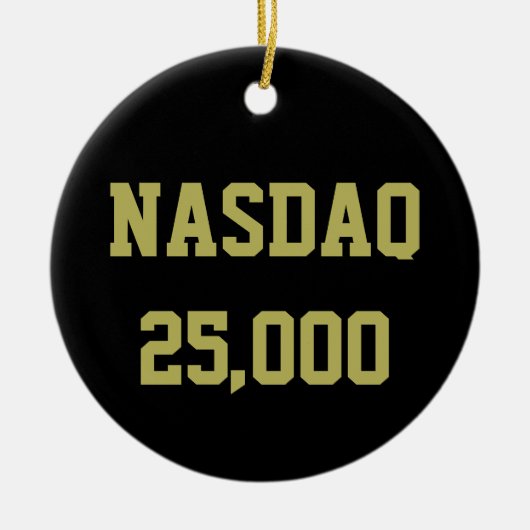 NASDAQ 25000 Börsenfeier Keramik Ornament (Vorne)