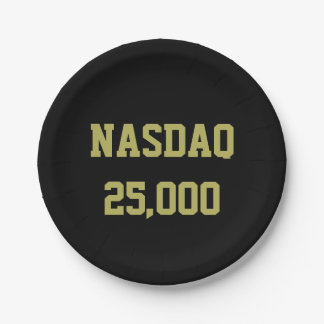 NASDAQ 25000 Börsenfeier Pappteller