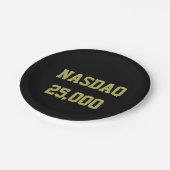 NASDAQ 25000 Börsenfeier Pappteller (Schrägansicht)