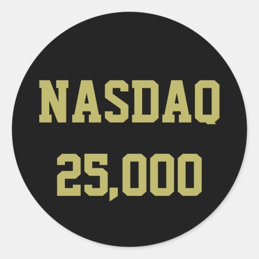 NASDAQ 25000 Börsenfeier Runder Aufkleber (Vorderseite)