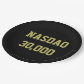NASDAQ 30000 Börsenfeier Pappteller (Schrägansicht)