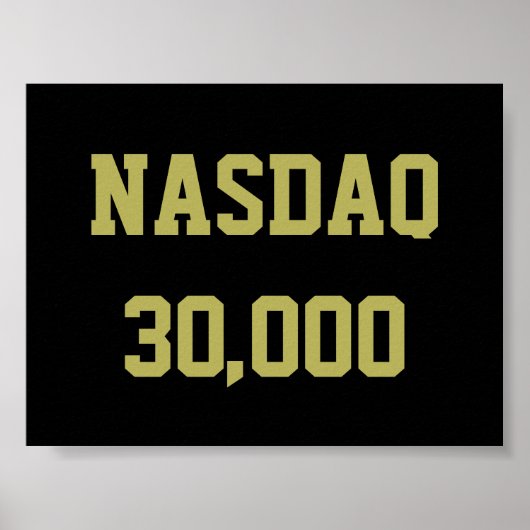 NASDAQ 30000 Stock Market Celebration Poster (Vorne)