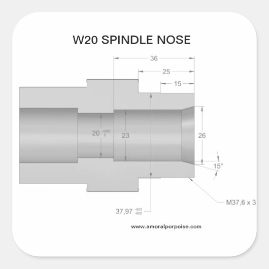 Nase-Aufkleber W20 Quadratischer Aufkleber (Vorderseite)