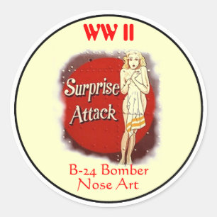 Nase B-24 Kunst-WW II Runder Aufkleber