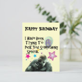 Nase, die lustigen Gorillageburtstag auswählt Postkarte (Stehend Vorderseite)