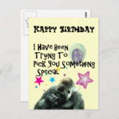 Nase, die lustigen Gorillageburtstag auswählt Postkarte (Vorne/Hinten)