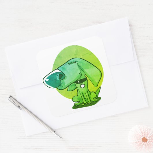 Nase lustiger Cartoon Quadratischer Aufkleber (Umschlag)